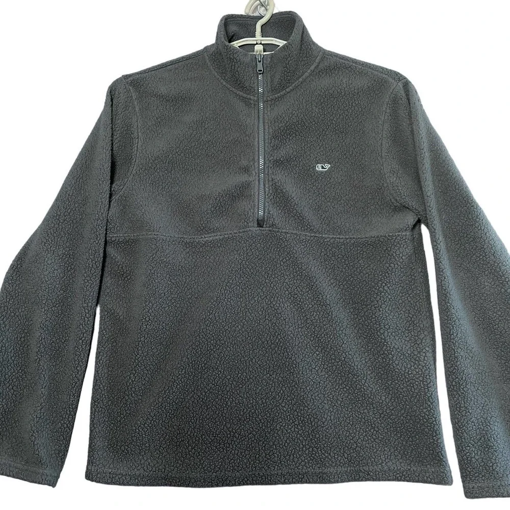 Vineyard Vines Sweater‎ Mens Medium Deep Pile Gray Sherpa Pullover